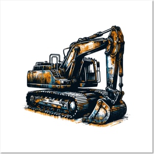 Excavator Posters and Art